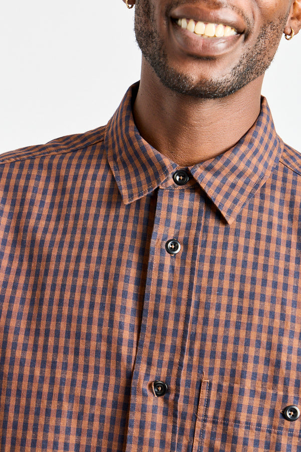 Overall Shirt in Chestnut + Ink Gingham