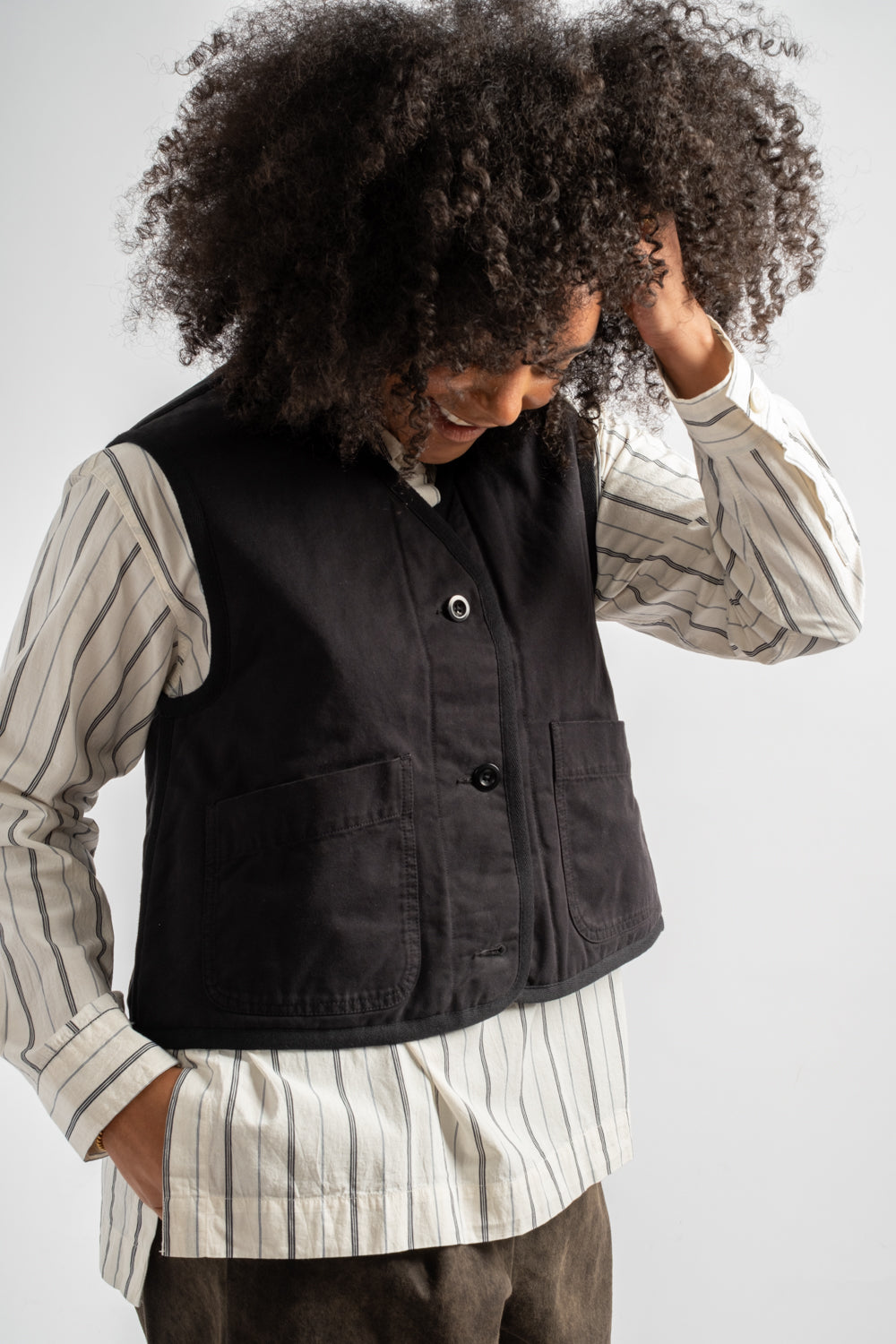 Quilted Liner in Twill Black