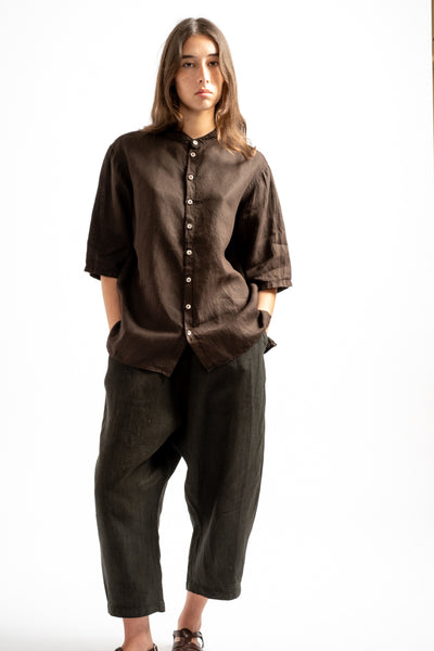 Twill Weave Hemp Pants in Persimmon Tannin + Sumi Ink