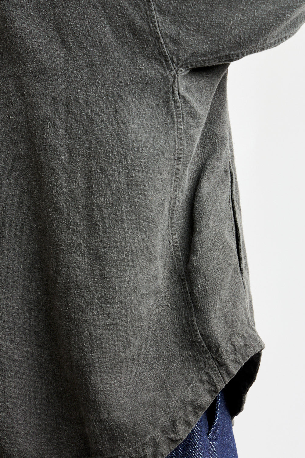 Brushed Hemp Oversized Shirt in Charcoal