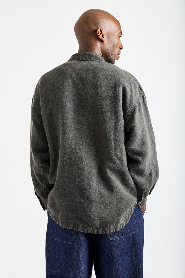 Brushed Hemp Oversized Shirt in Charcoal