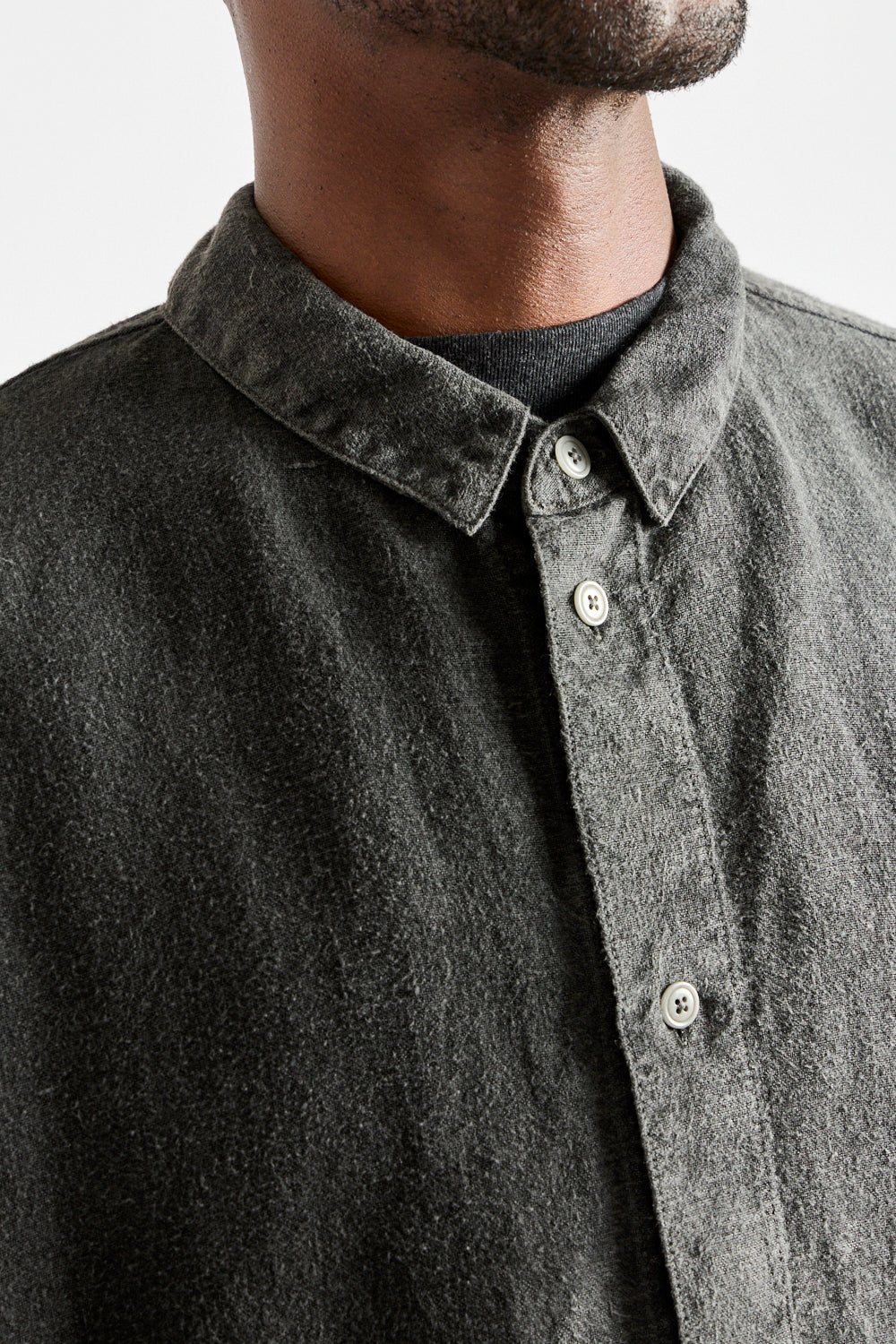 Brushed Hemp Oversized Shirt in Charcoal