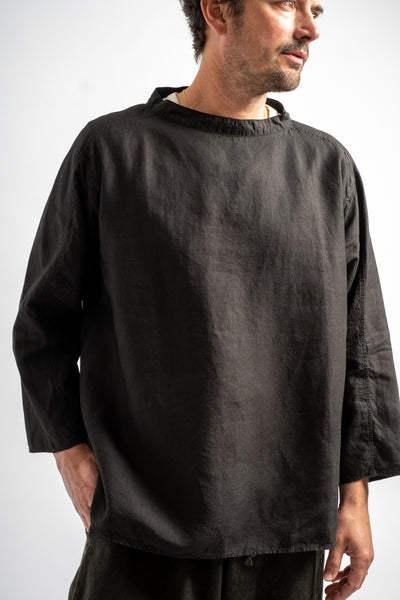 Hemp Longsleeve Pullover in Black