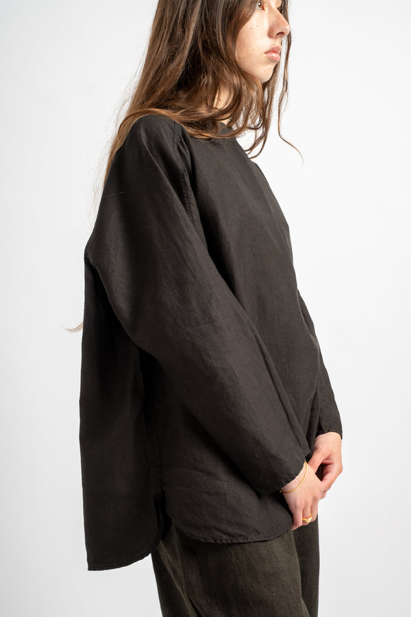 Hemp Longsleeve Pullover in Black