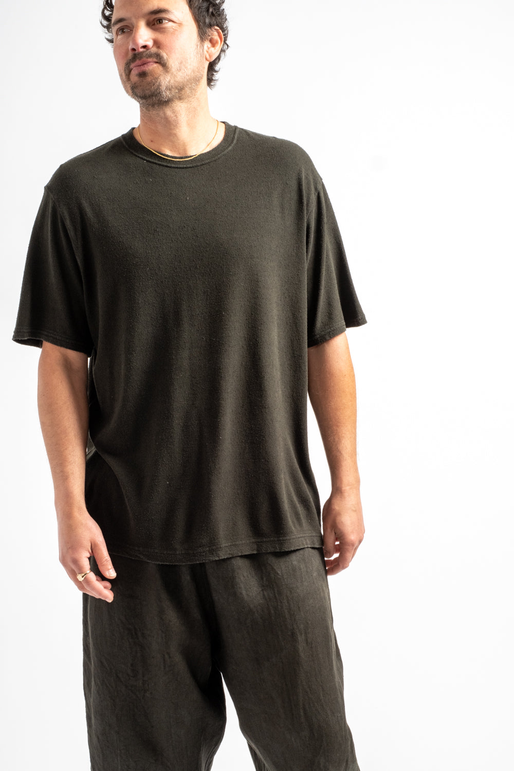 High Twist Silk Spun T-Shirt in Black