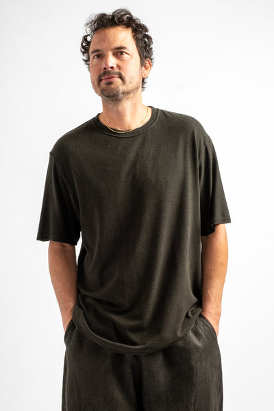 High Twist Silk Spun T-Shirt in Black