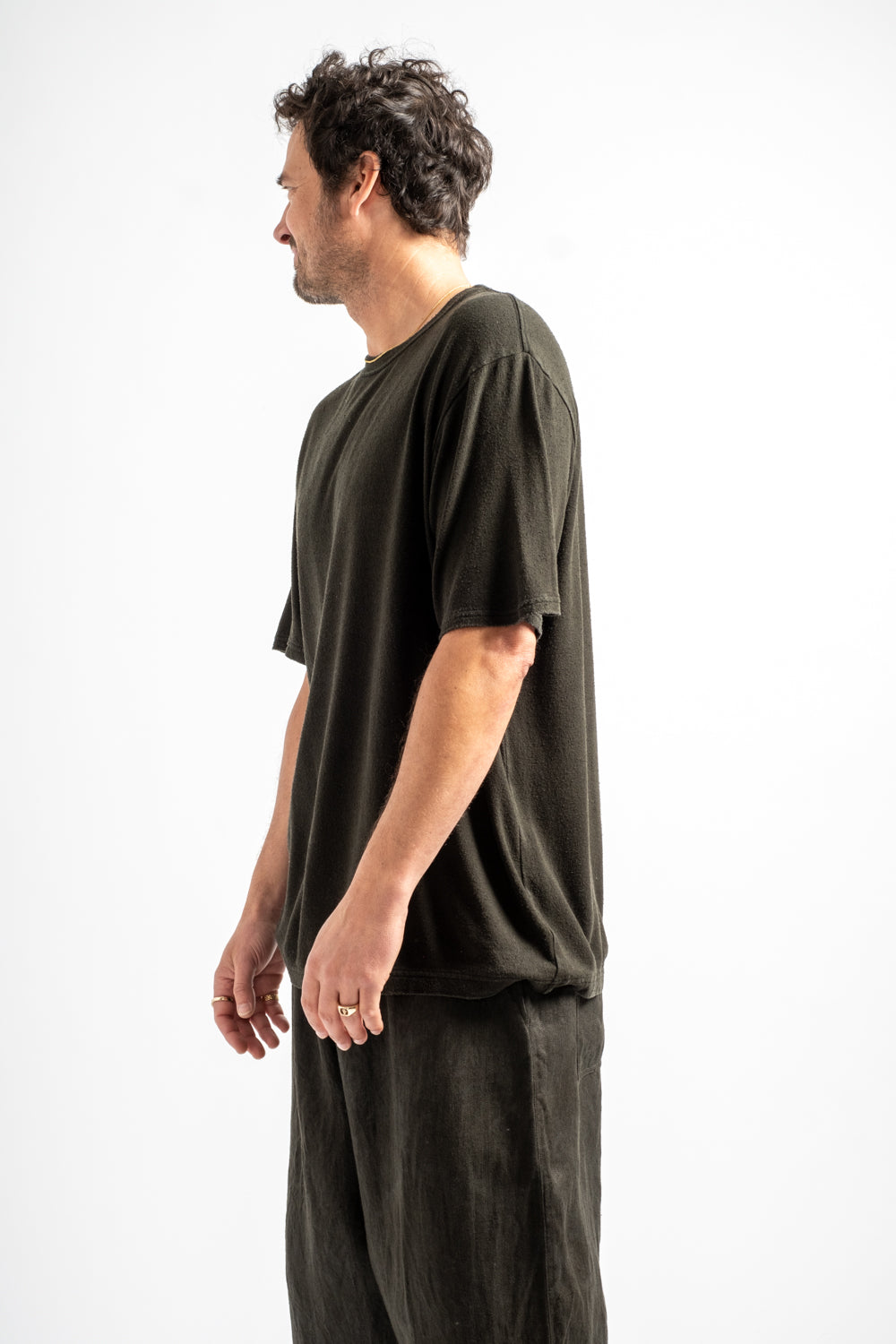 High Twist Silk Spun T-Shirt in Black
