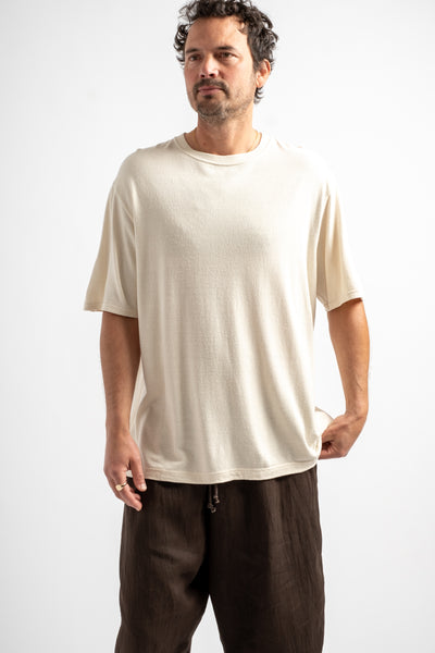 High Twist Silk Spun T-Shirt in Natural White