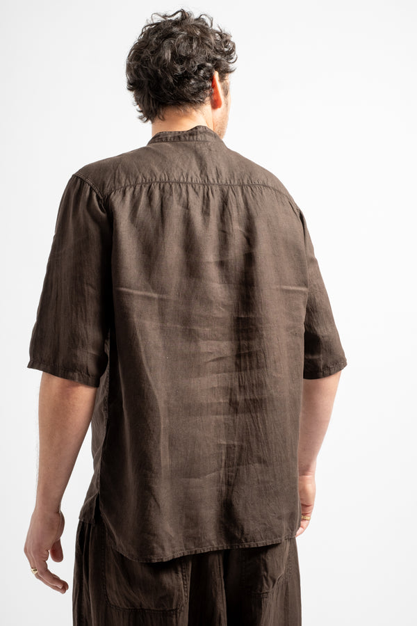 Mud Dyed Short Sleeved Hemp Shirt