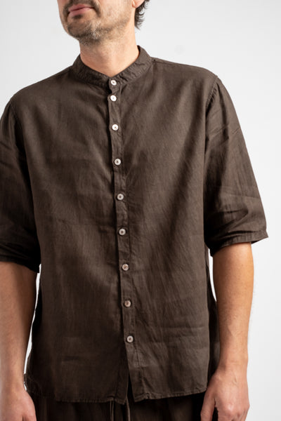 Mud Dyed Short Sleeved Hemp Shirt