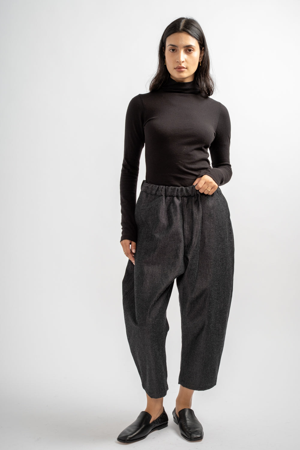 NM Wool OC Twill Pants in Black + White