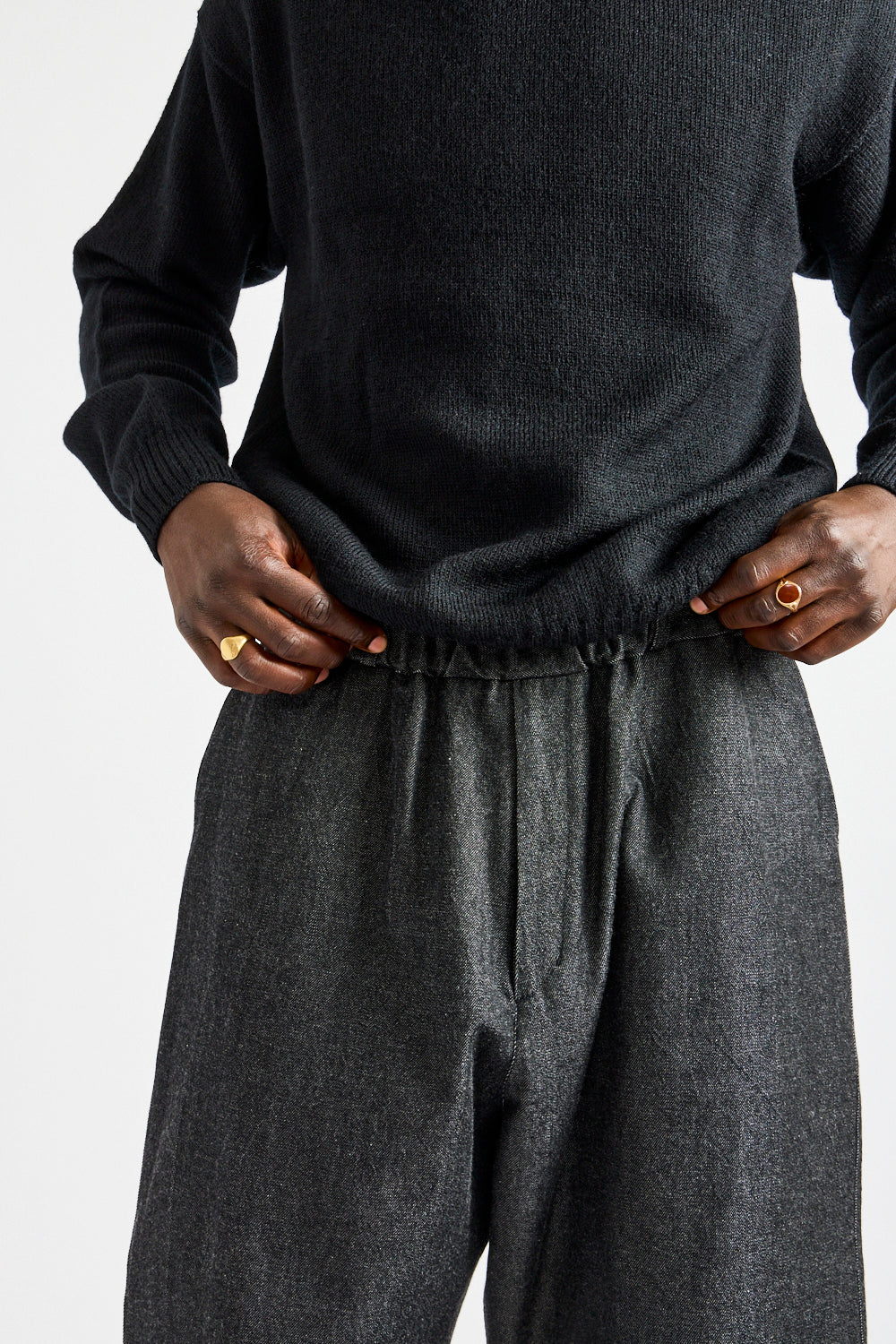 NM Wool OC Twill Pants in Black + White