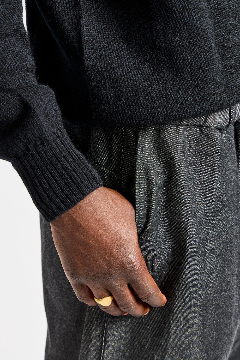 NM Wool OC Twill Pants in Black + White