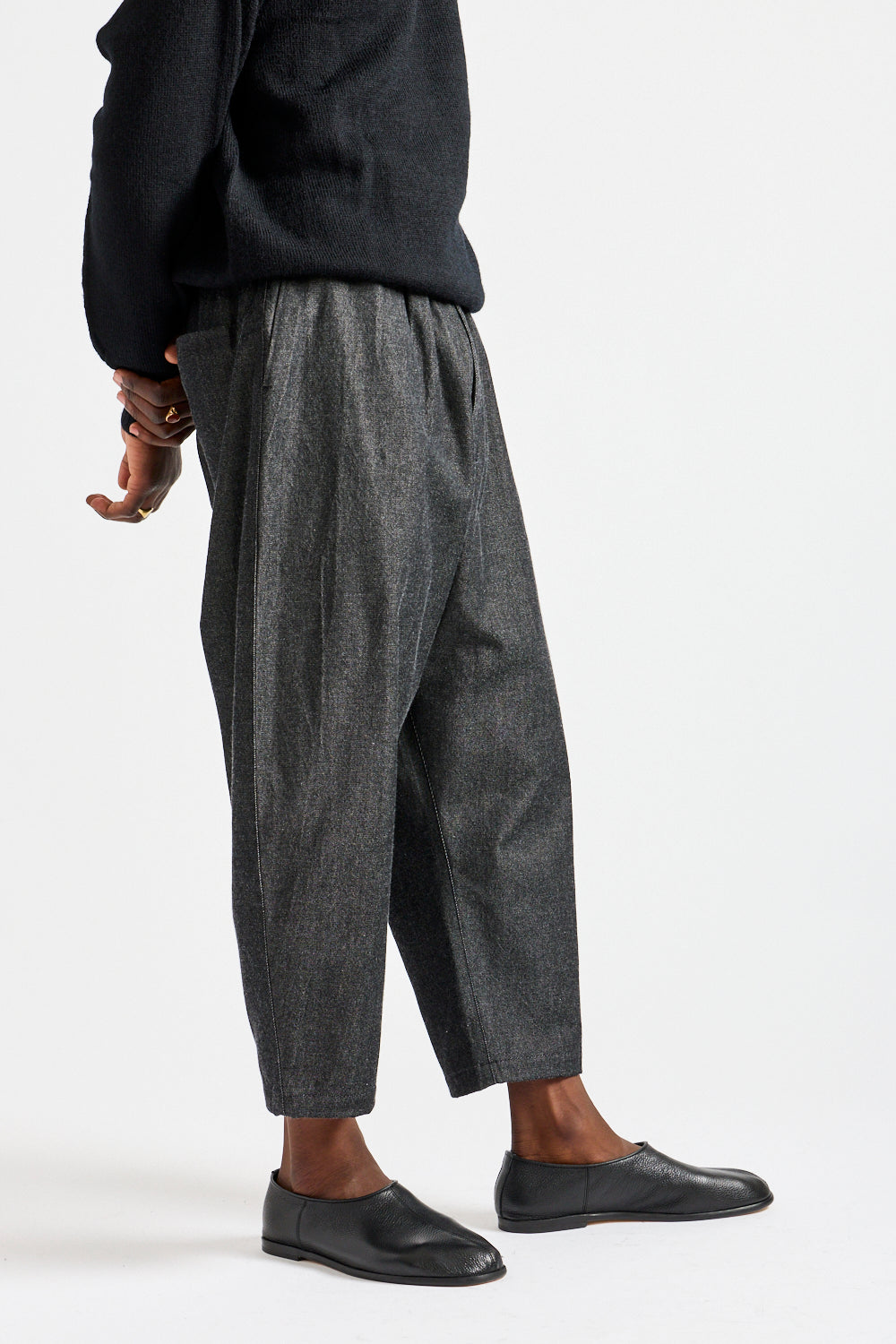 NM Wool OC Twill Pants in Black + White