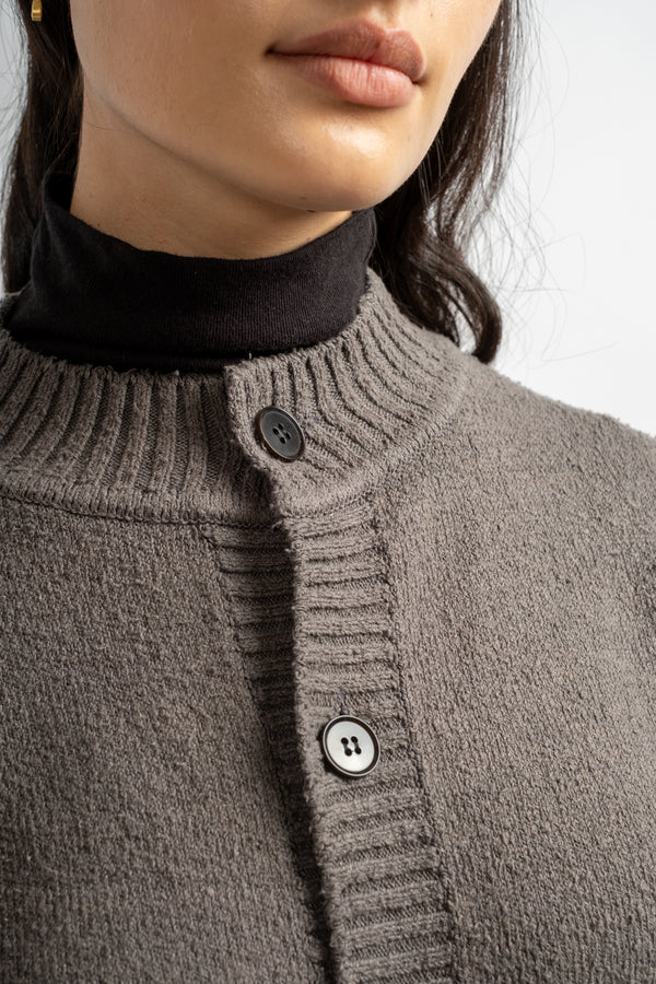 Spun Silk Cardigan in Gray