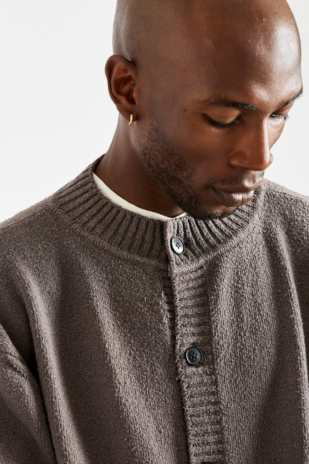 Spun Silk Cardigan in Gray