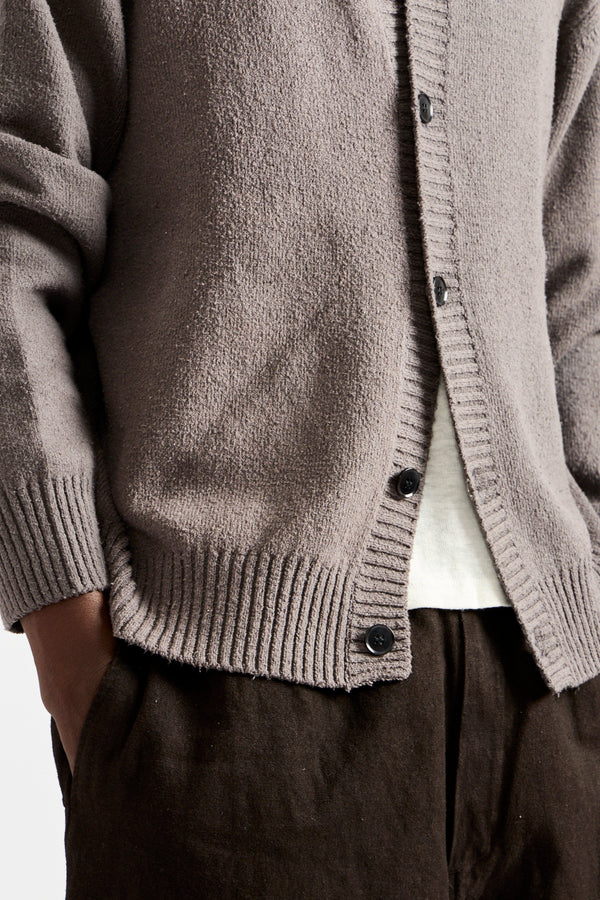 Spun Silk Cardigan in Gray