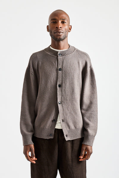 Spun Silk Cardigan in Gray