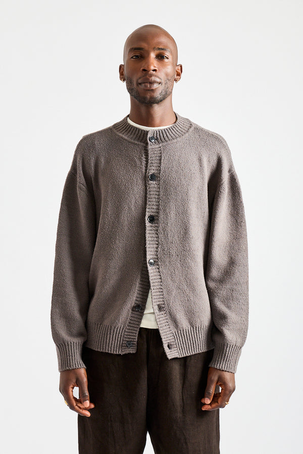 Spun Silk Cardigan in Gray