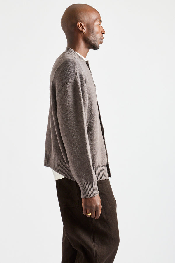 Spun Silk Cardigan in Gray