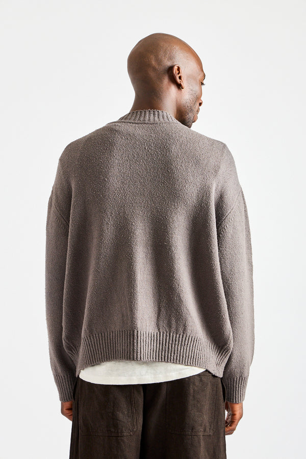 Spun Silk Cardigan in Gray