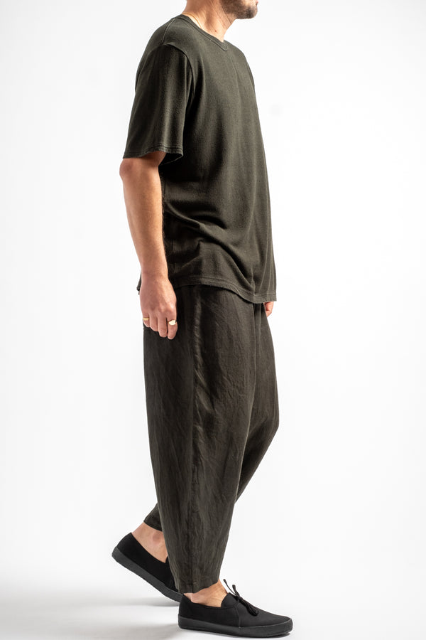 Twill Weave Hemp Pants in Persimmon Tannin + Sumi Ink