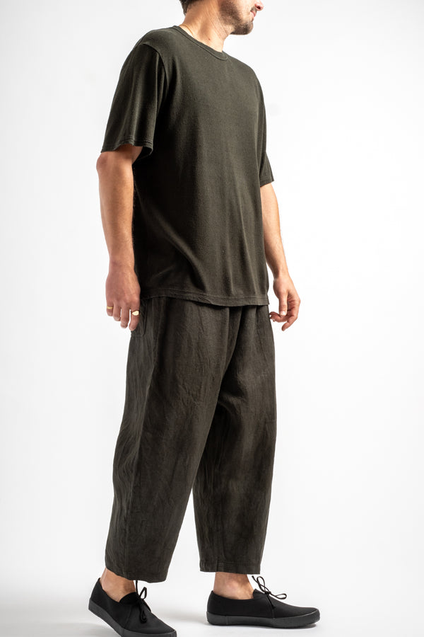 Twill Weave Hemp Pants in Persimmon Tannin + Sumi Ink