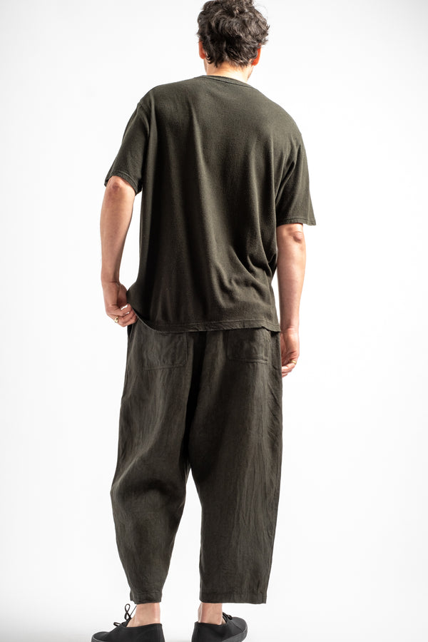 Twill Weave Hemp Pants in Persimmon Tannin + Sumi Ink