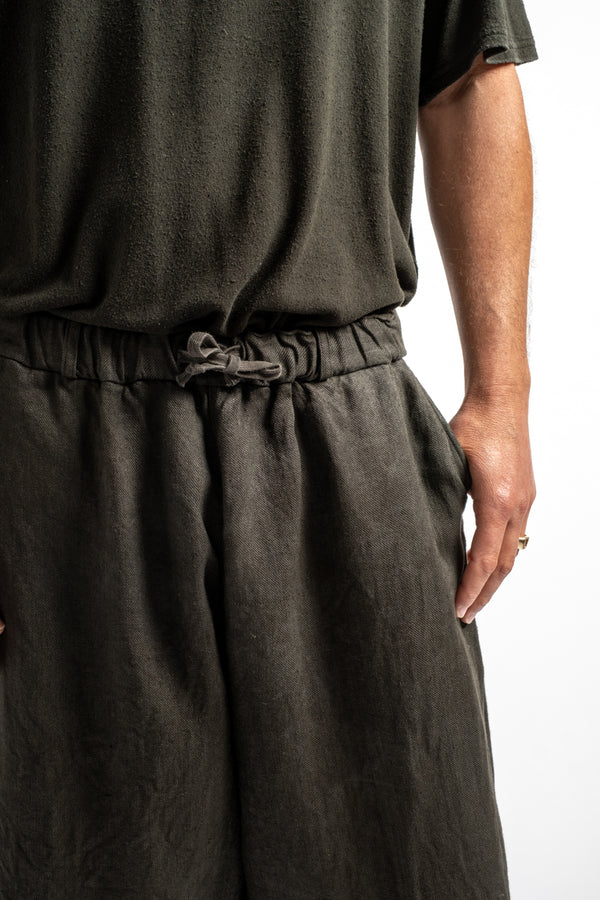 Twill Weave Hemp Pants in Persimmon Tannin + Sumi Ink