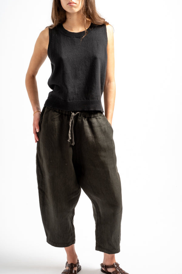 Twill Weave Hemp Pants in Persimmon Tannin + Sumi Ink