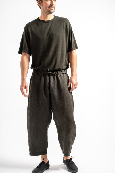 Twill Weave Hemp Pants in Persimmon Tannin + Sumi Ink