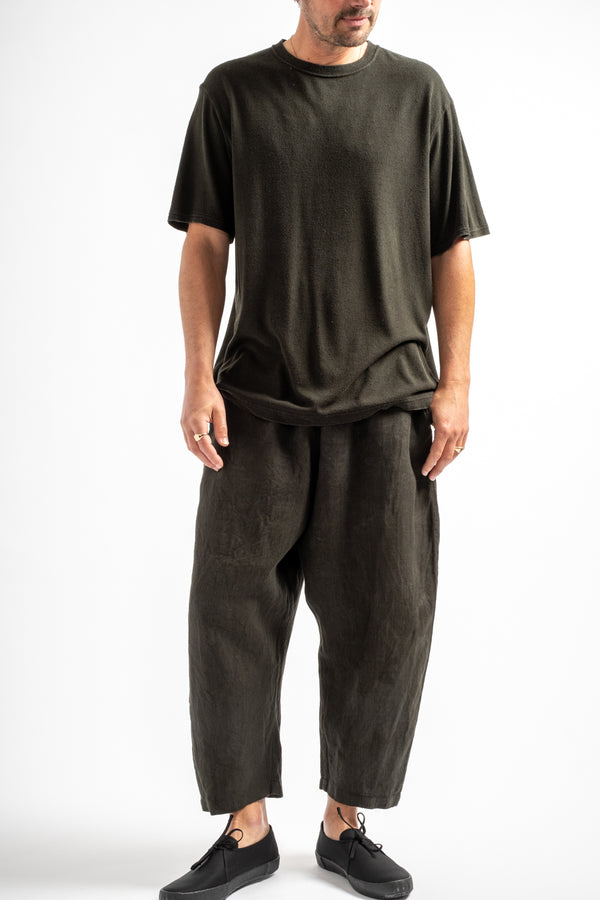 Twill Weave Hemp Pants in Persimmon Tannin + Sumi Ink