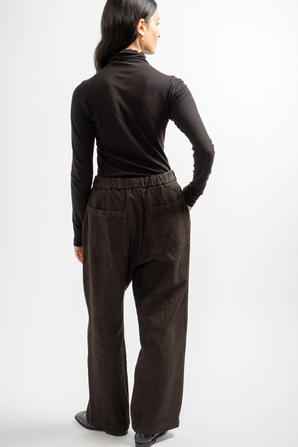 Wide Width Linen/Ramie Mud Dyed Pants