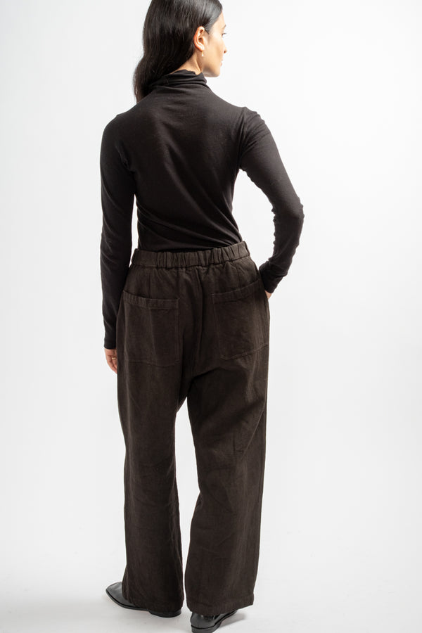 Wide Width Linen/Ramie Mud Dyed Pants