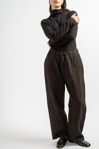 Wide Width Linen/Ramie Mud Dyed Pants