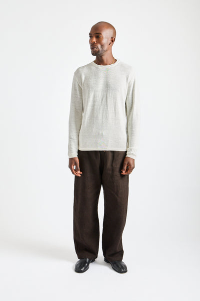 Wide Width Linen/Ramie Mud Dyed Pants