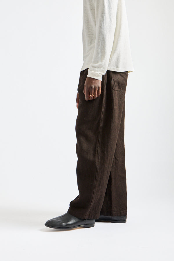 Wide Width Linen/Ramie Mud Dyed Pants
