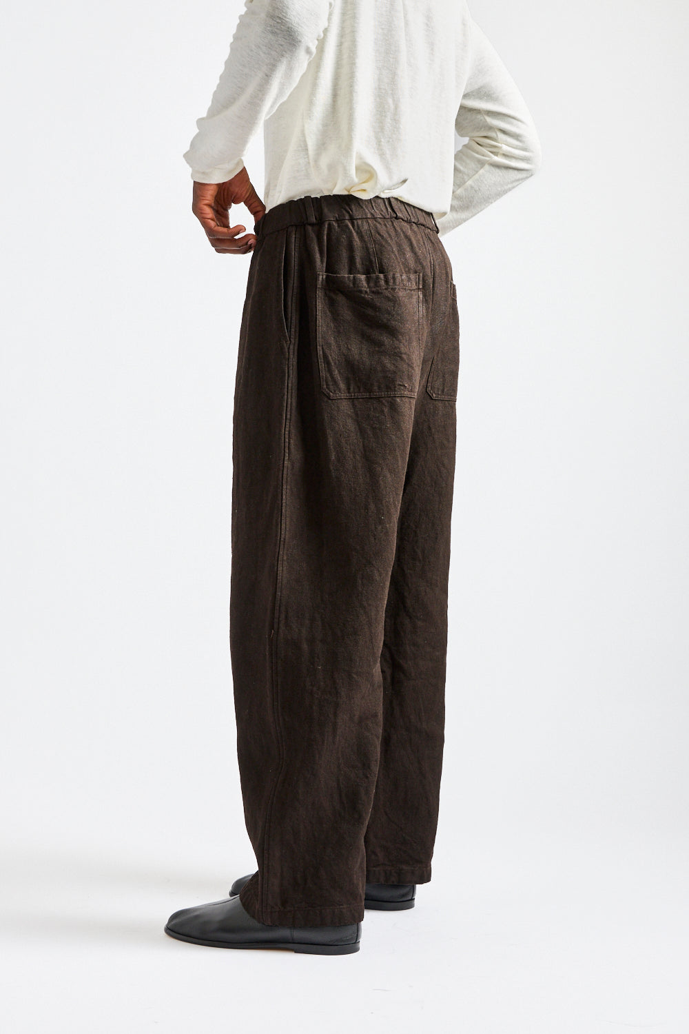 Wide Width Linen/Ramie Mud Dyed Pants