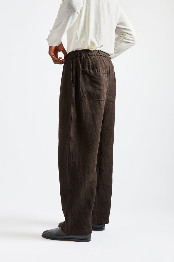 Wide Width Linen/Ramie Mud Dyed Pants
