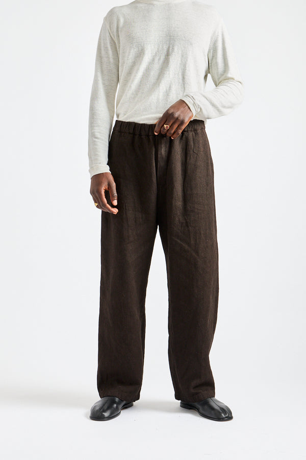 Wide Width Linen/Ramie Mud Dyed Pants