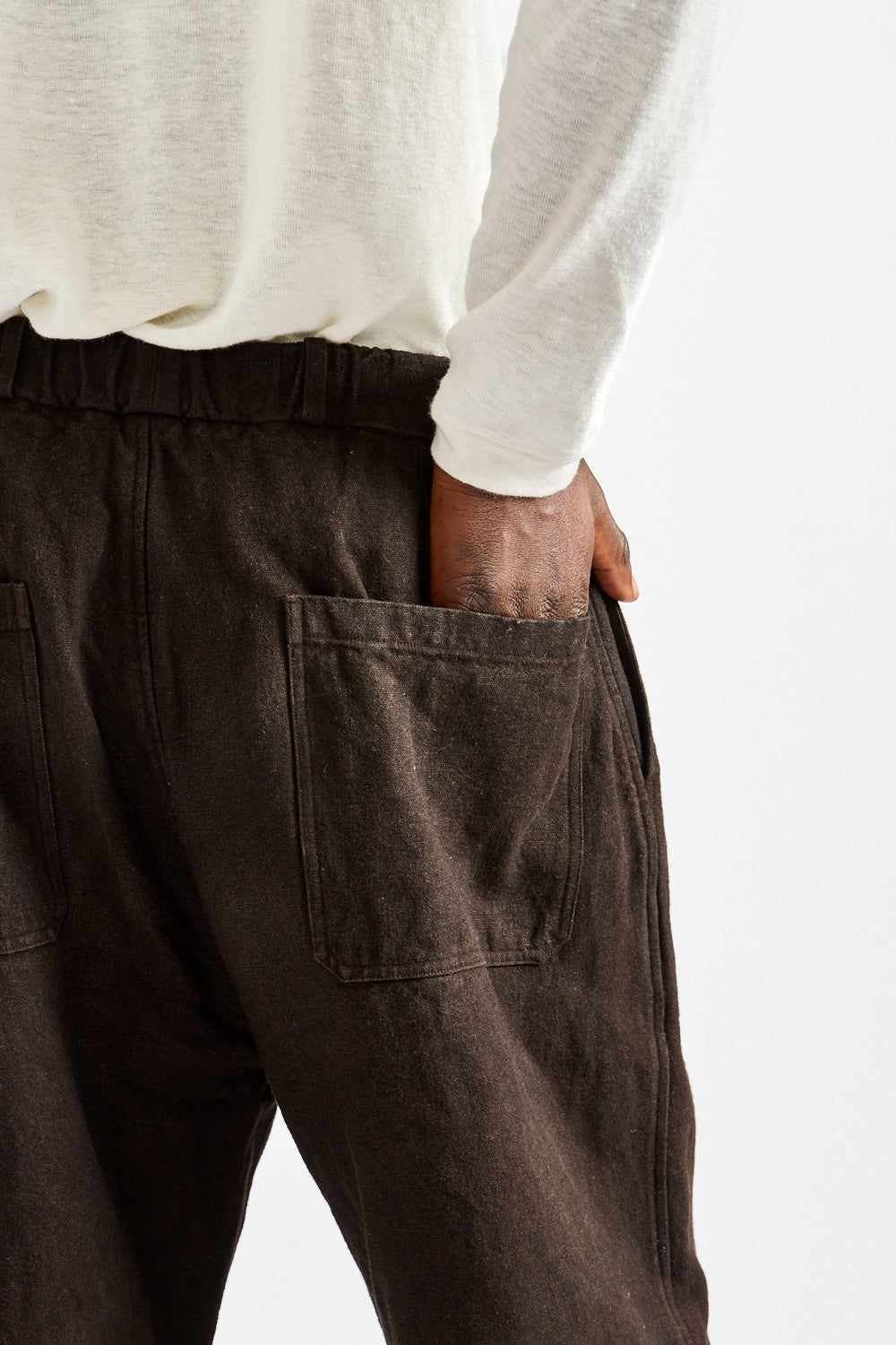 Wide Width Linen/Ramie Mud Dyed Pants