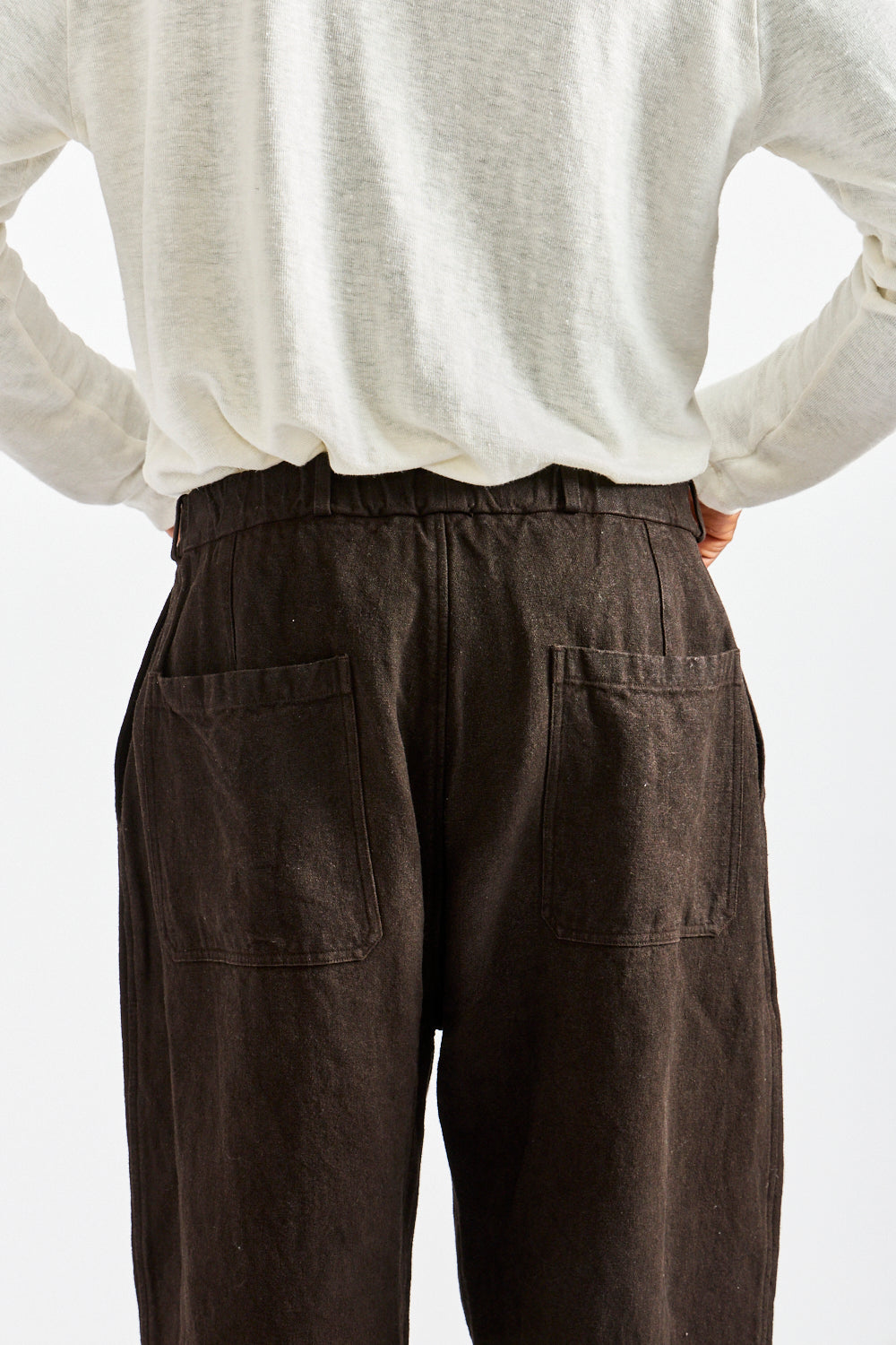 Wide Width Linen/Ramie Mud Dyed Pants