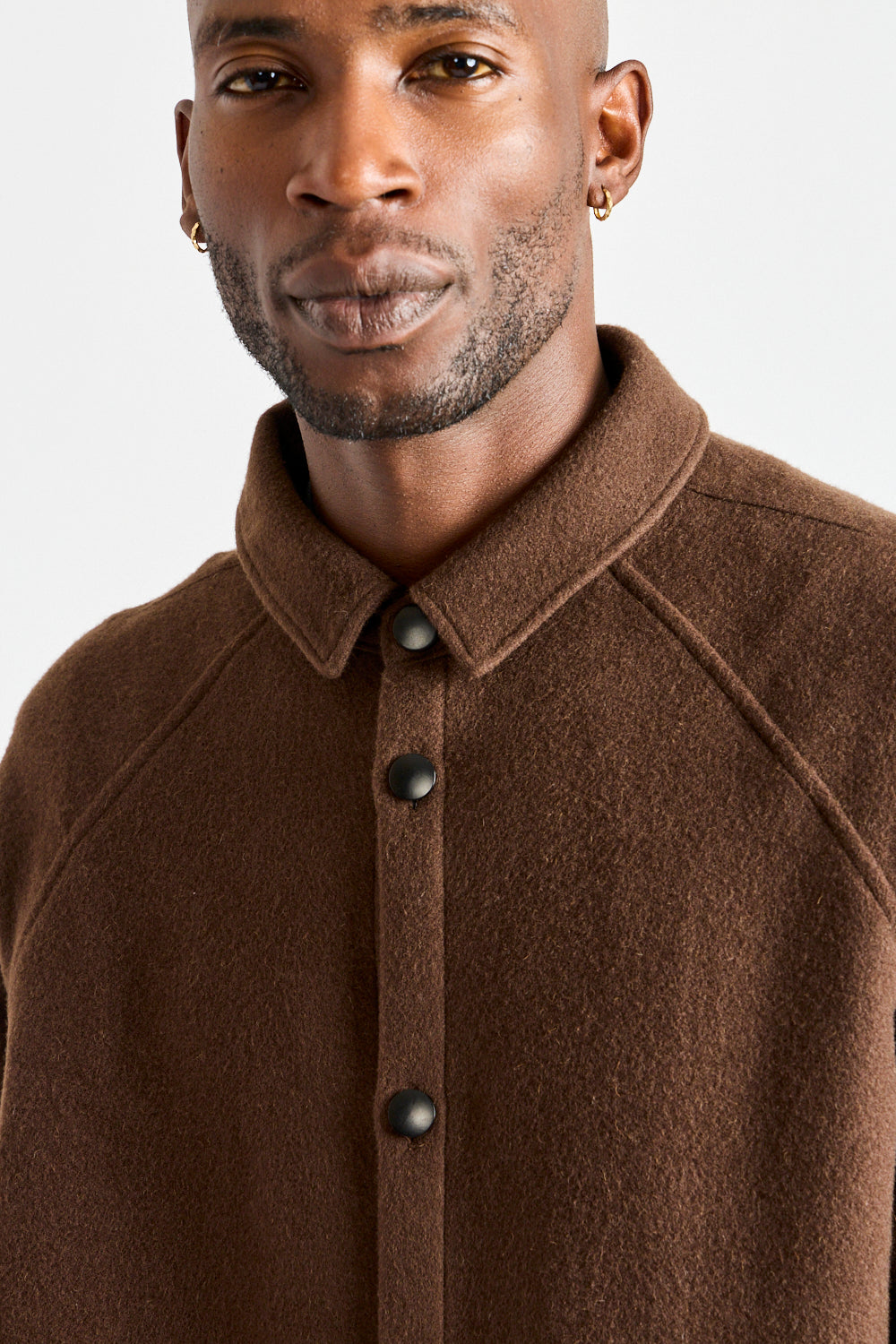 Wool Silk Camel Shirt in Brown