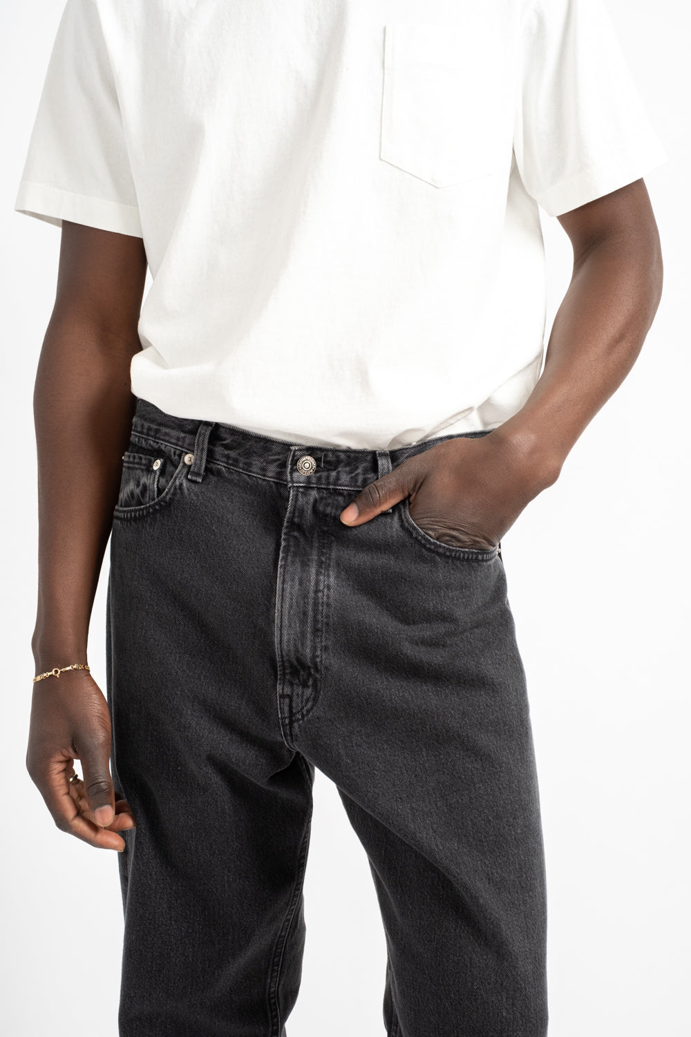 101 Dad's Fit Denim Pants in Black Stone