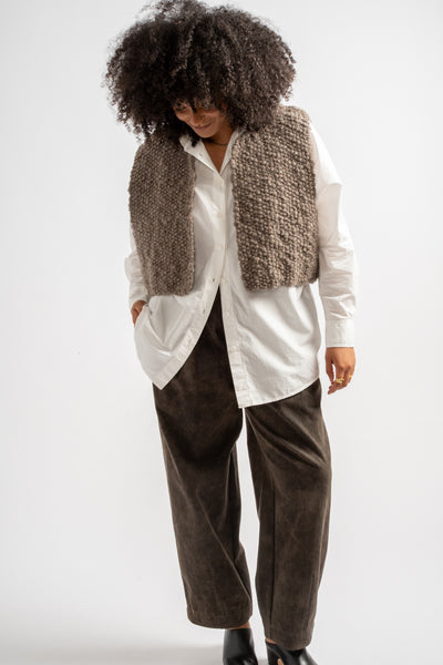 Hand Knitted Wool Fumo Vest in Cub