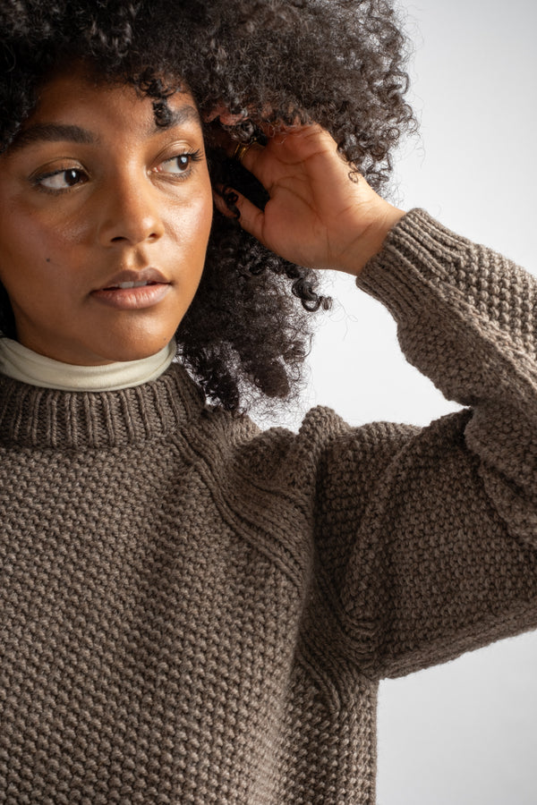 Hand Knitted Wool Naca Jumper in Cub