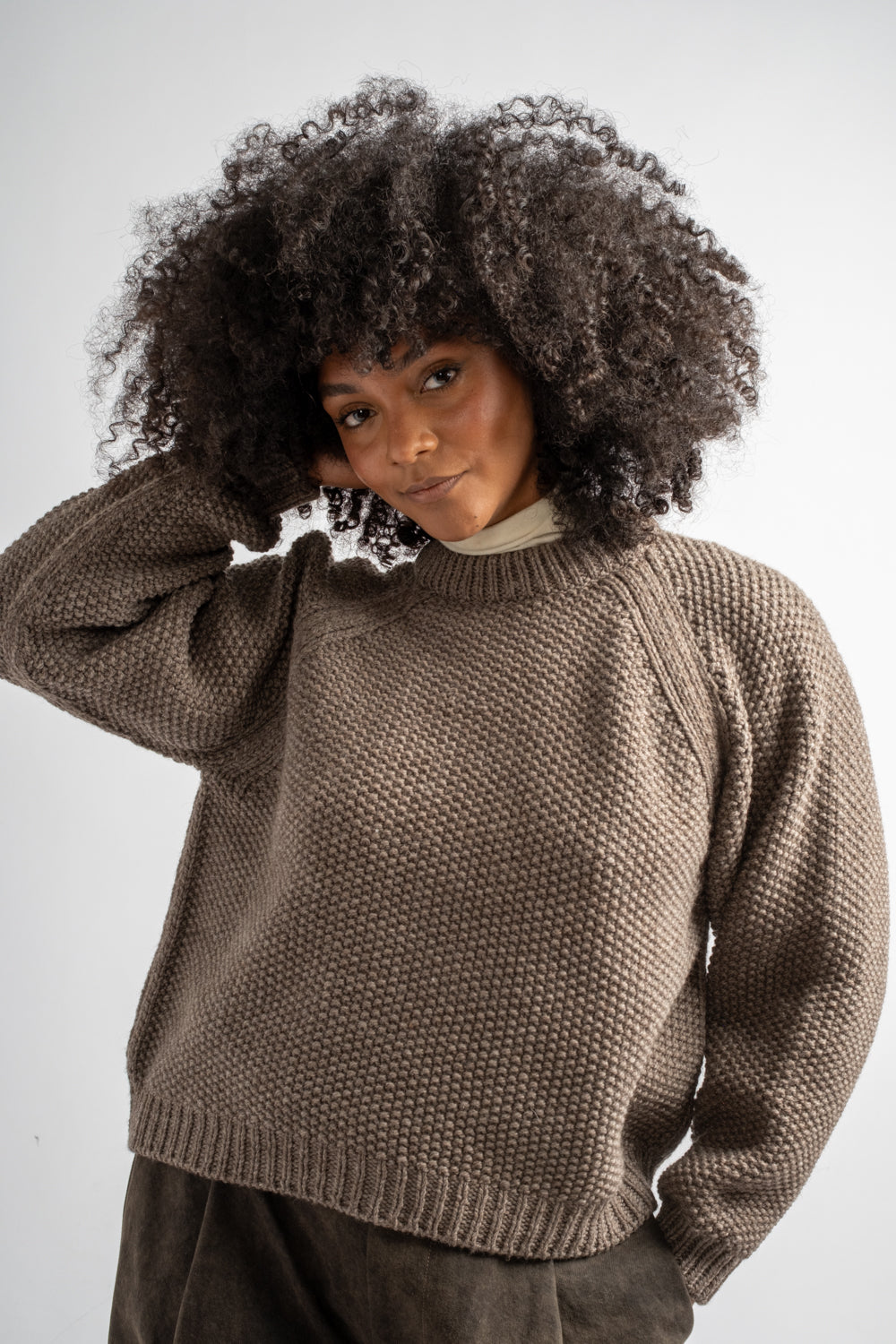 Hand Knitted Wool Naca Jumper in Cub