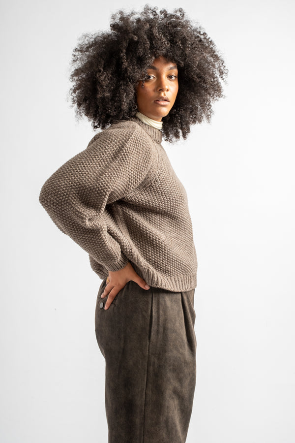 Hand Knitted Wool Naca Jumper in Cub