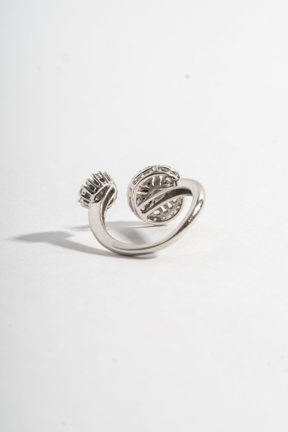 14K White Gold Double Starburst Ring