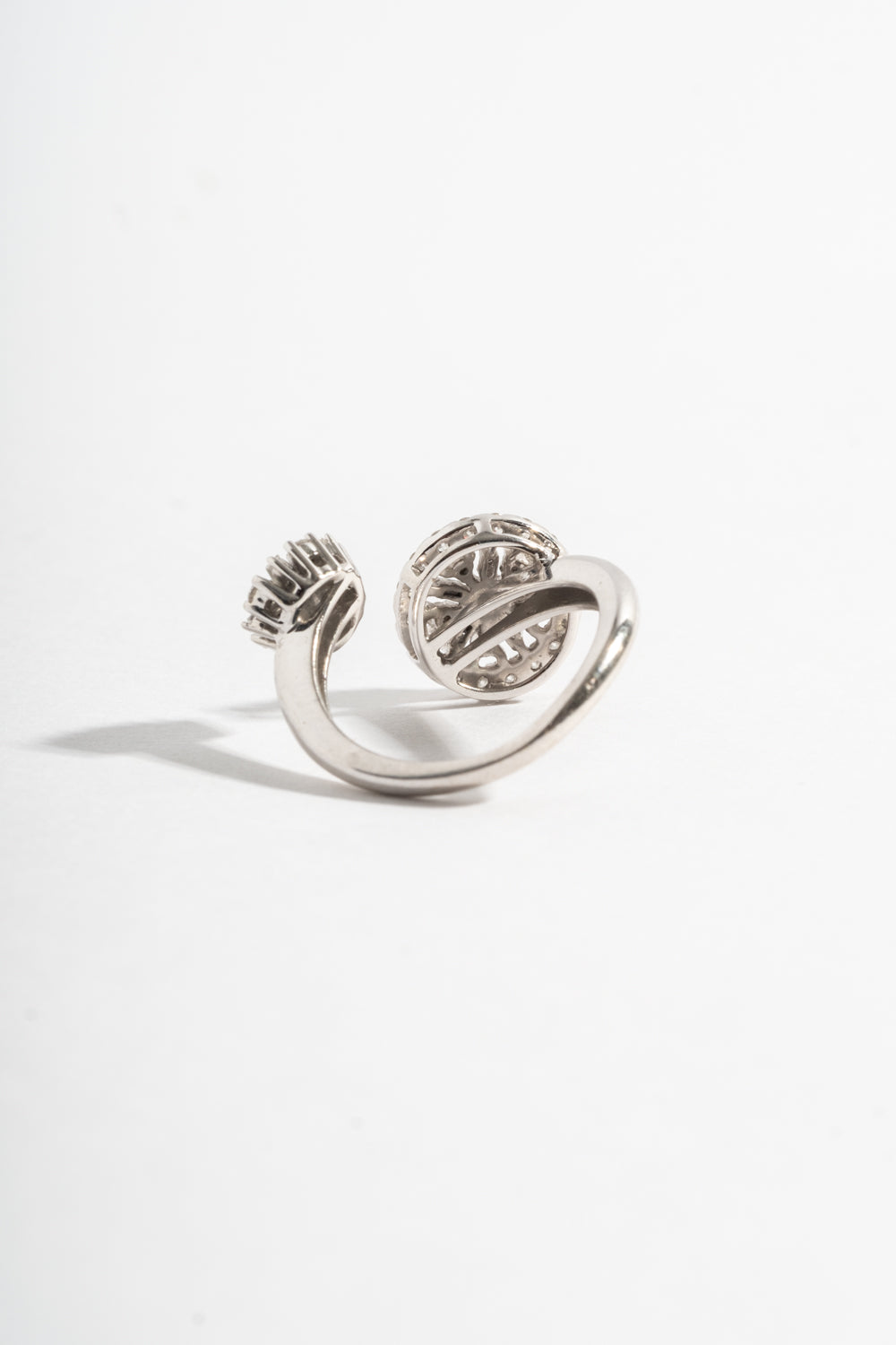 14K White Gold Double Starburst Ring